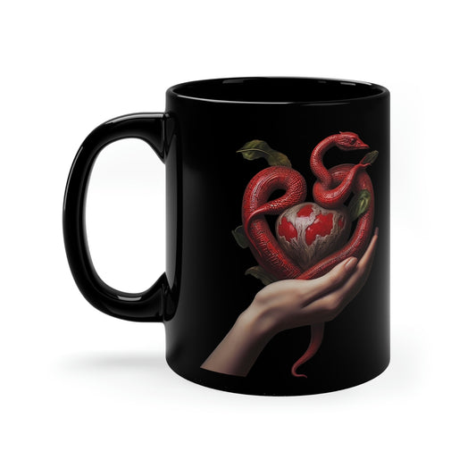 Snake Heart 11oz Black Mug